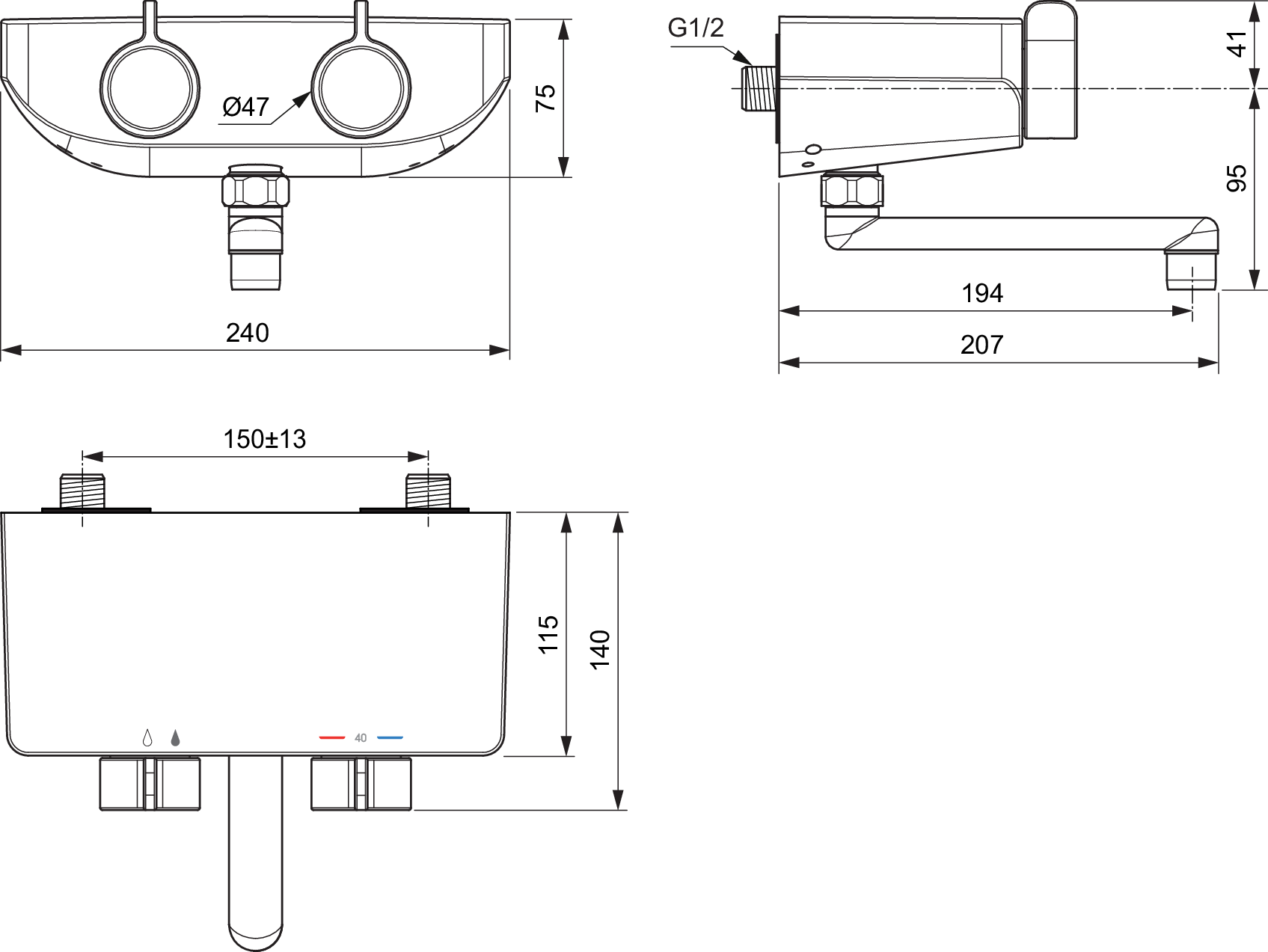 A7608AA techninis brėžinys
