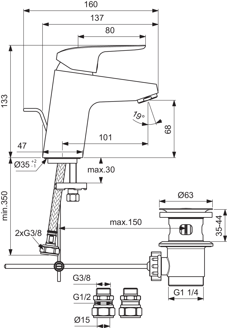 B1811AA techninis brėžinys