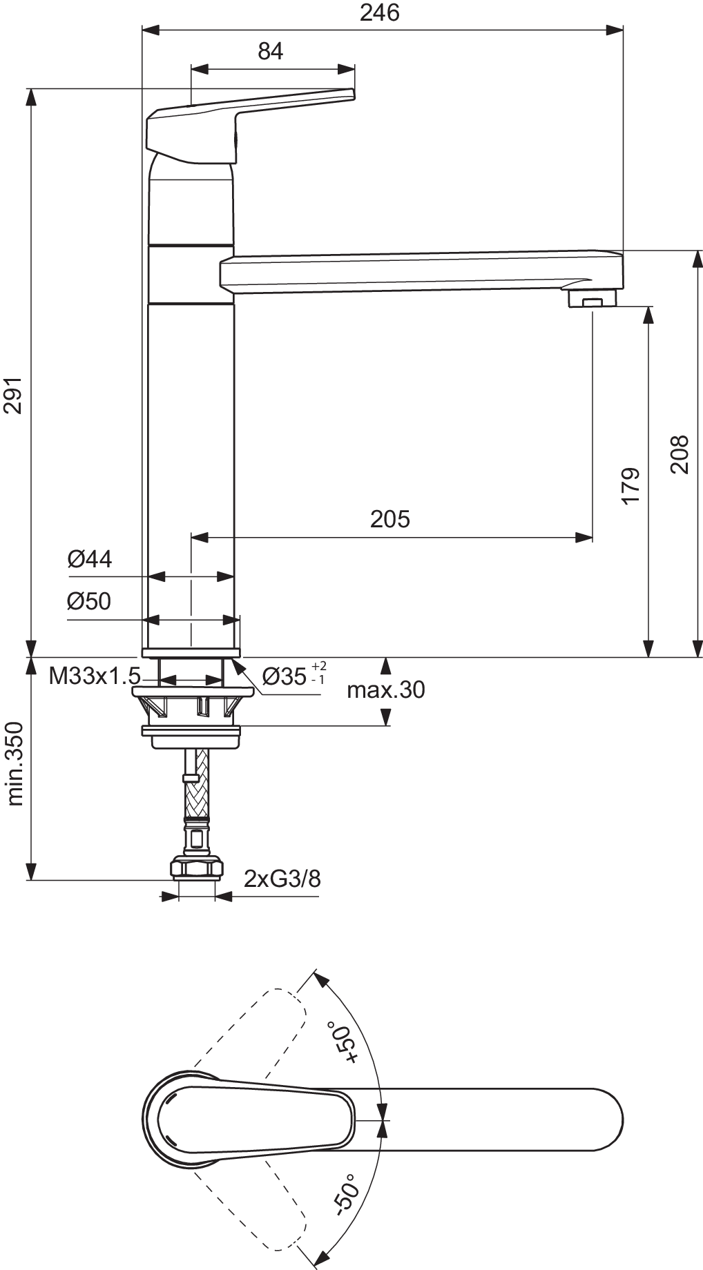 BC393FQ techninis brėžinys
