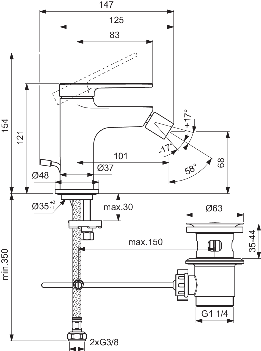 BD775XG techninis brėžinys