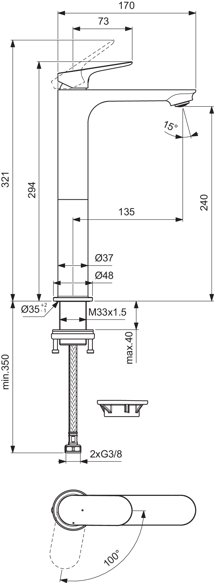 BE012XG techninis brėžinys