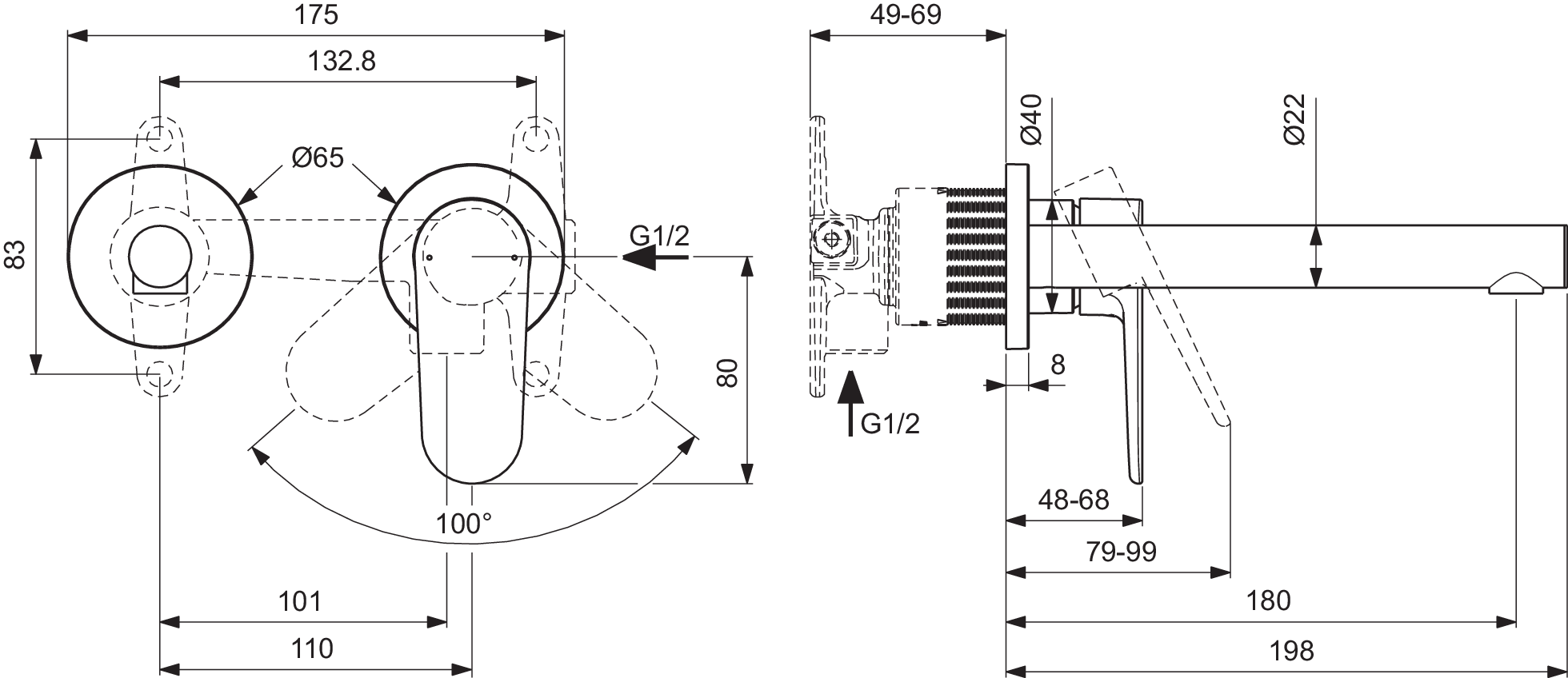 BE019AA techninis brėžinys