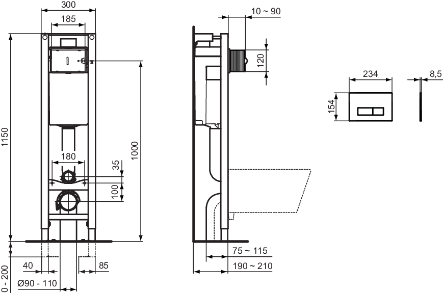 E2332AA techninis brėžinys