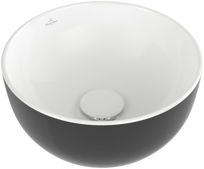 Villeroy & Boch Artis Surface-mounted washbasin, 325x325x135mm, without overflow, Coal Black