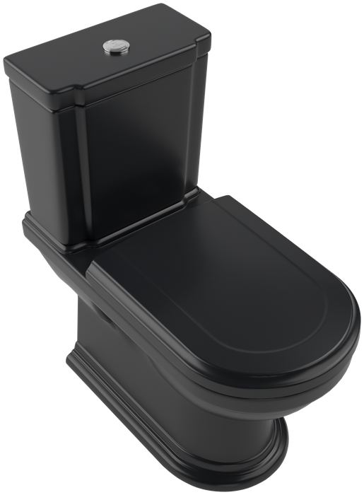 Villeroy & Boch Hommage Washdown toilet for close-coupled WC-suite, floor-standing, Pure Black CeramicPlus