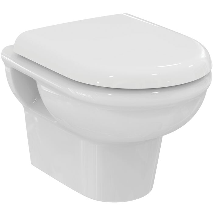 EXACTO | Wall-hung toilet bowl bundle 360x485x405 mm, Washdown, CL1 full flush 3.9 - 6 L, horizontal outlet