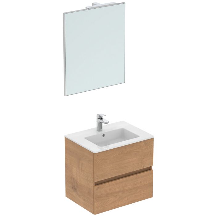 EUROVIT+/ULYSSE+/SIMPLICITY+ | Furniture bundle 600x450x1615 mm, 110 mm spout projection, 5 l/min (3 bar), 1 tap hole, with overflow, with waste, 2 drawer